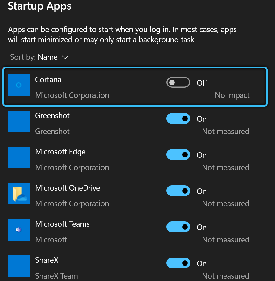 Отключение Cortana в Windows 11