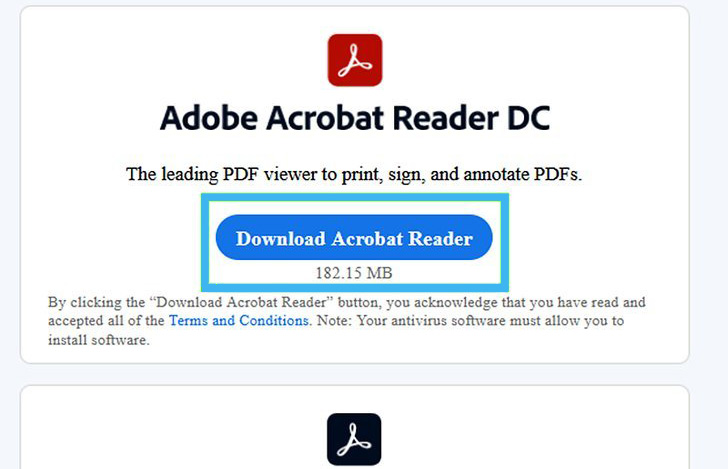 Скачивание Adobe Acrobat Reader
