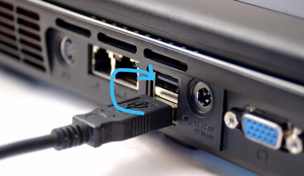 USB-порт и мышка
