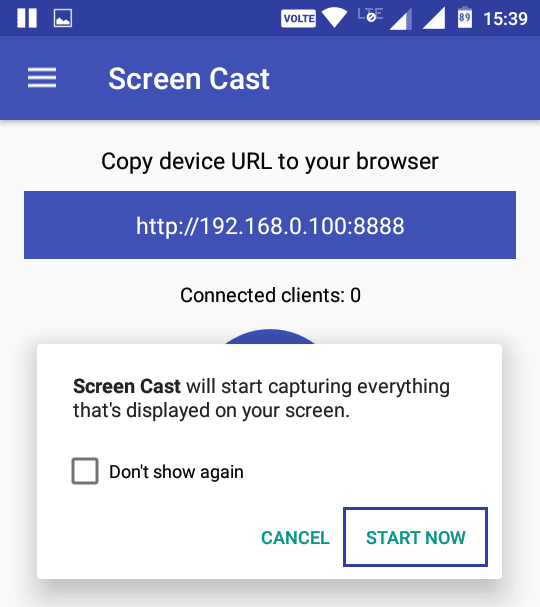 Запуск ScreenCast на Android